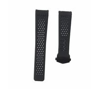 ROUHO 22mm Black Water Resistant Watch Strap Silicone Watch Bracelet Accessories for T-A-G HE-UE-R CAR-RE-RA AQ-UARA-CER-Black + Black Buckle