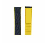 ROUHO 22mm Canvas Watch Strap Replacement Nylon Silicone Bottom Wristband Watch Strap for BREITLING SUPEROCEAN AV-EN-GER-#3