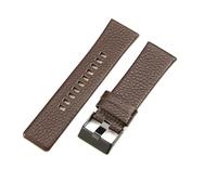 ROUHO 22mm Genuine Leather Watch Strap Durable Pin Buckle Replacement Watch Band for Diesel DZ4518 DZ4323 DZ1657 DZ4318-Brown + Black
