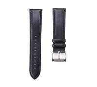 ROUHO 22mm Genuine Leather Watch Strap Replacement Watch Accessories Watchband for Fossil FTW1114-Black
