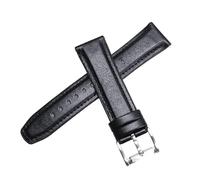 ROUHO 22mm Leather Silicone Bottom Watch Bracelet Quick Release Pin Buckle Watch Strap for Fossil-Black