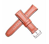 ROUHO 22mm Leather Silicone Bottom Watch Bracelet Quick Release Pin Buckle Watch Strap for Fossil-Brown