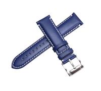 ROUHO 22mm Leather Watch Bracelet Quick Release Watch Strap Pin Buckle Watch Accessories for Fossil FTW1114-Blue
