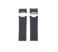 ROUHO 22mm Rubber Watch Strap Adjustable Watchband Replacement Silicone Watch Accessories for Ul-yss-e Na-rdi-n 263 Marine Diver-Black