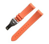 ROUHO 22mm Silicone Rubber Replacement Watch Strap Waterproof Soft Watch Bracelet for Tudor Black Bay BB58 Pelta-Orange