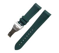 ROUHO 22mm Silicone Rubber Replacement Watch Strap Waterproof Soft Watch Bracelet for Tudor Black Bay BB58 Pelta-Green