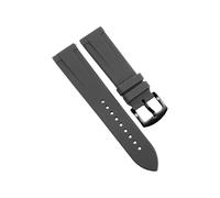 ROUHO 22mm Silicone Rubber Watch Strap, Waterproof Breathable Replacement Watch Band with Quick Release Spring Bars for Citizen BN0191-55L BN0193-17E-Grey + Black Buckle