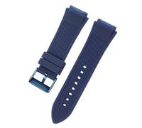ROUHO 22mm Silicone Watch Strap Waterproof Rubber Watch Band Soft Replacement Pin Buckle Stainless Steel for Guess U0247G3 W1058G2 W0040G3 Blue