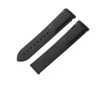 ROUHO 22mm Silicone Watchstrap Waterproof Rubber Wristband Curved End Stainless Steel Deployment Clasp for Omega Seamaster Series A1