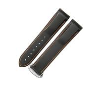 ROUHO 22mm Silicone Watchstrap Waterproof Rubber Wristband Curved End Stainless Steel Deployment Clasp for Omega Seamaster Series D2