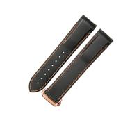 ROUHO 22mm Silicone Watchstrap Waterproof Rubber Wristband Curved End Stainless Steel Deployment Clasp for Omega Seamaster Series D4