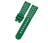 ROUHO 22mm Skin-Friendly Silicone Watch Strap, Breathable Perforated Replacement Rubber Watchband for TAG Heuer Carrera Aquaracer-Green