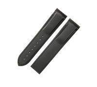 ROUHO 22mm Soft Waterproof Silicone Watch Strap Deployment Buckle Replacement Watchband for Omega Seamaster Planet Ocean-Black 1 Without Buckle