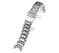 ROUHO 22mm Stainless Steel Watch Strap Accessories Men's Watch Bracelet Folding Buckle for Casio Edifice EF-524D-1AV/7AV