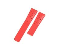 ROUHO 22mm Waterproof Tapered Silicone Watch Strap Men's Replacement Rubber Watch Band for TAG Heuer Formula 1 Carrera Aquaracer-Red Without Buckle