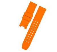 ROUHO 23mm Silicone Watch Strap Waterproof Sweatproof Replacement Sport Watch Band Flexible Rubber Wristband for Luminox-Orange