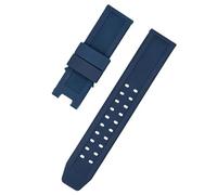 ROUHO 23mm Silicone Watch Strap Waterproof Sweatproof Replacement Sport Watch Band Flexible Rubber Wristband for Luminox-Blue