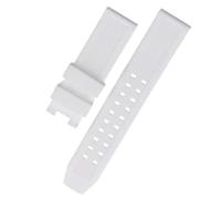 ROUHO 23mm Silicone Watch Strap Waterproof Sweatproof Replacement Sport Watch Band Flexible Rubber Wristband for Luminox-White