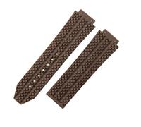 ROUHO 24 x 17mm Waterproof Silicone Watch Strap - Rubber Watch Repair Accessories for Hublot Big Bang-Brown