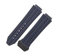 ROUHO 24 x 17mm Waterproof Silicone Watch Strap - Rubber Watch Repair Accessories for Hublot Big Bang-Blue + Black Buckle