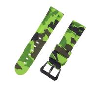 ROUHO 24mm Camouflage Silicone Waterproof Watch Strap Adjustable Watch Bracelet for P-ANE-RAI PAM4414447-#6 + Black Buckle
