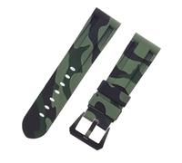 ROUHO 24mm Camouflage Silicone Waterproof Watch Strap Adjustable Watch Bracelet for P-ANE-RAI PAM4414447-#4 + Black Buckle