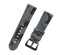 ROUHO 24mm Camouflage Silicone Waterproof Watch Strap Adjustable Watch Bracelet for P-ANE-RAI PAM4414447-#7 + Black Buckle