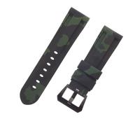 ROUHO 24mm Camouflage Silicone Waterproof Watch Strap Adjustable Watch Bracelet for P-ANE-RAI PAM4414447-#8 + Black Buckle
