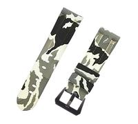 ROUHO 24mm Camouflage Silicone Waterproof Watch Strap Adjustable Watch Bracelet for P-ANE-RAI PAM4414447-#3 + Black Buckle