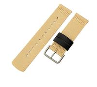 ROUHO 24mm Durable Woven Fabric Nylon Watch Strap Adjustable Breathable Watchband for Casio PRG-600YB PRW-6600 PRG-650-Khaki + Silver Buckle