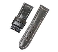 ROUHO 24mm Genuine Leather Watch Strap Replacement Watch Accessories Soft Watchband for PA-NER-AI PAM-Olive