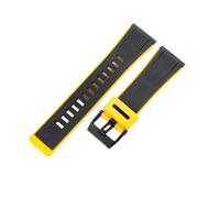 ROUHO 24mm Replacement Rubber Watch Band Durable Sports Watch Wristband for Casio G-Shock GA-2000 PRG-600 PRW-6600 PRG-650-Yellow