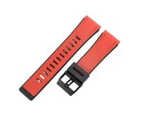 ROUHO 24mm Replacement Rubber Watch Band Durable Sports Watch Wristband for Casio G-Shock GA-2000 PRG-600 PRW-6600 PRG-650-Red