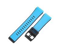 ROUHO 24mm Replacement Rubber Watch Band Durable Sports Watch Wristband for Casio G-Shock GA-2000 PRG-600 PRW-6600 PRG-650-Light Blue