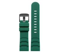 ROUHO 24mm Silicone Waterproof Watch Strap Replacement Sport Wristwatch Band for Luminox Navy Seal 8821 3501 8831 3749 3741-Green + Black Buckle