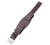 ROUHO 24mm Vintage Leather Watch Strap Men's Watch Bracelet Watch Accessories for Fossil-Brown