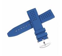 ROUHO 24mm Waterproof Silicone Rubber Watch Strap Pin Buckle Watch Band Sorts Watch Strap for Fossil-Blue