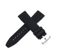 ROUHO 24mm Waterproof Silicone Rubber Watch Strap Pin Buckle Watch Band Sorts Watch Strap for Fossil-Black