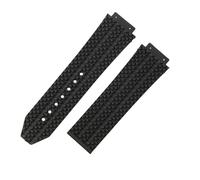 ROUHO 24mm x 17mm Silicone Watch Strap Waterproof Rubber Watch Band Stainless Steel Deployment Clasp Soft for Hublot Big Bang Collection A1