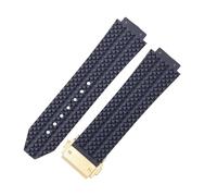 ROUHO 24mm x 17mm Silicone Watch Strap Waterproof Rubber Watch Band Stainless Steel Deployment Clasp Soft for Hublot Big Bang Collection