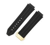ROUHO 24mm x 17mm Silicone Watch Strap Waterproof Rubber Watch Band Stainless Steel Deployment Clasp Soft for Hublot Big Bang Collection
