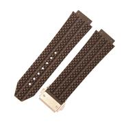 ROUHO 24mm x 17mm Silicone Watch Strap Waterproof Rubber Watch Band Stainless Steel Deployment Clasp Soft for Hublot Big Bang Collection