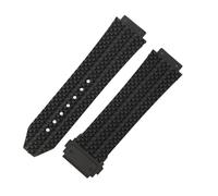 ROUHO 24mm x 17mm Silicone Watch Strap Waterproof Rubber Watch Band Stainless Steel Deployment Clasp Soft for Hublot Big Bang Collection A5