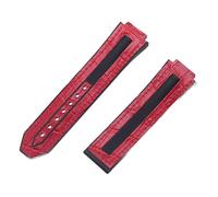 ROUHO 25 x 17mm Leather Watch Strap Replacement Watch Accessories Adjustable Watch Band for HU-BL-OT CL-AS-SIC FUS-ION-Red