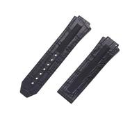 ROUHO 25 x 17mm Leather Watch Strap Replacement Watch Accessories Adjustable Watch Band for HU-BL-OT CL-AS-SIC FUS-ION-Black