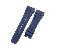 ROUHO 25mm Convex End Waterproof Silicone Watch Strap Soft Rubber Replacement Watch Band for Richard Mille RM 055/011-Deep Blue