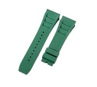 ROUHO 25mm Convex End Waterproof Silicone Watch Strap Soft Rubber Replacement Watch Band for Richard Mille RM 055/011-Green