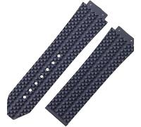 ROUHO 25mm Silicone Rubber Men's Watch Strap Sweatproof Odorless Rubber Watchbands for HUBLOT Big Bang Classic Fusion-Blue Without Buckle