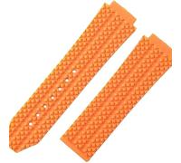 ROUHO 25mm Silicone Rubber Men's Watch Strap Sweatproof Odorless Rubber Watchbands for HUBLOT Big Bang Classic Fusion-Orange Without Buckle