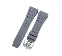 ROUHO 25mm Silicone Watchband Strap Rubber Bracelet Band Stainless Steel Deployment Clasp Waterproof Soft for Richard Mille RM-11 H2